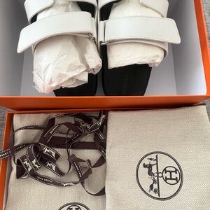 Hermes White Sandals